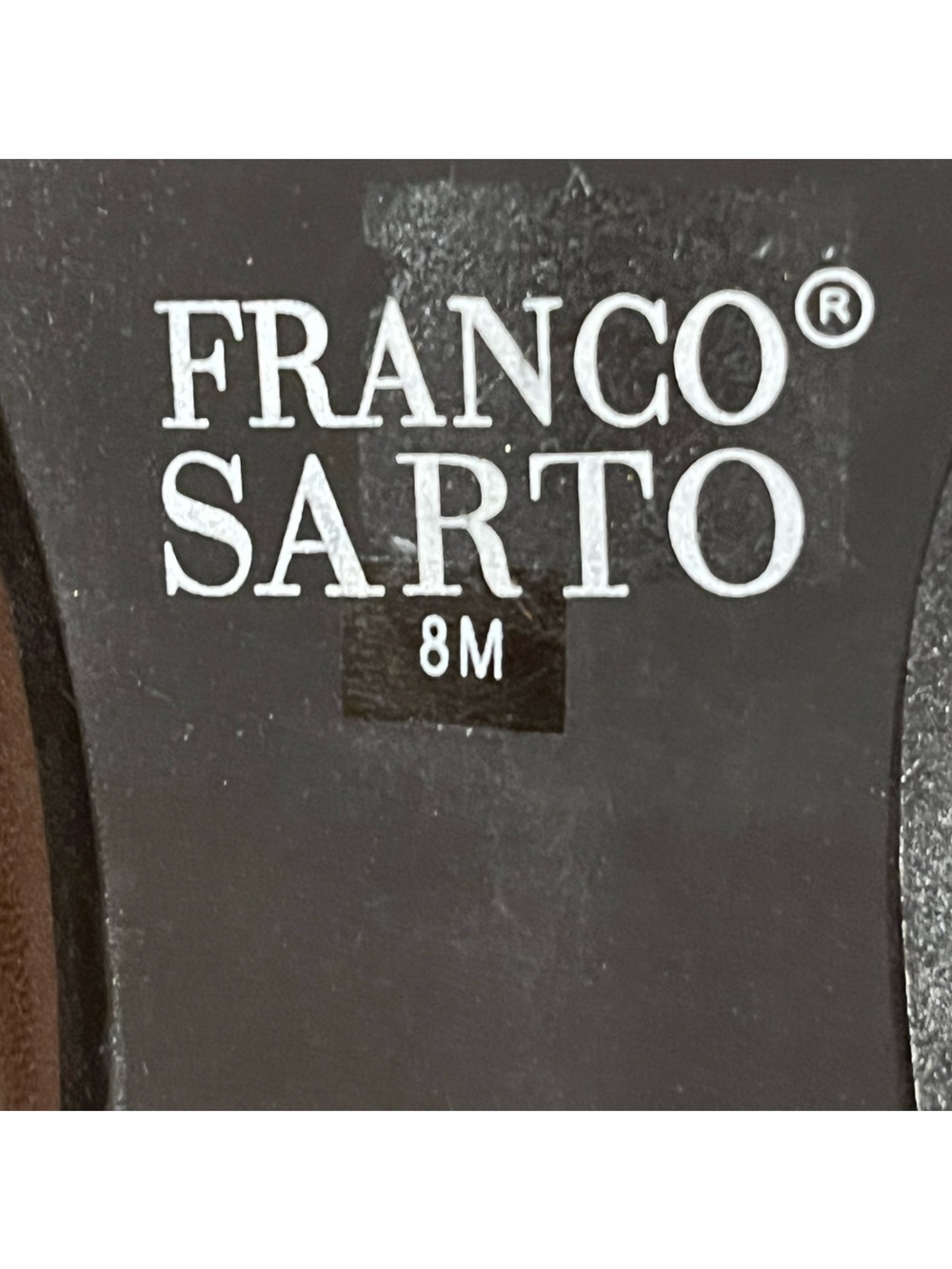 Franco Sarto kitten heel mules. Leather & leopard print calf hair. Brown. 8 - Picture 10 of 12